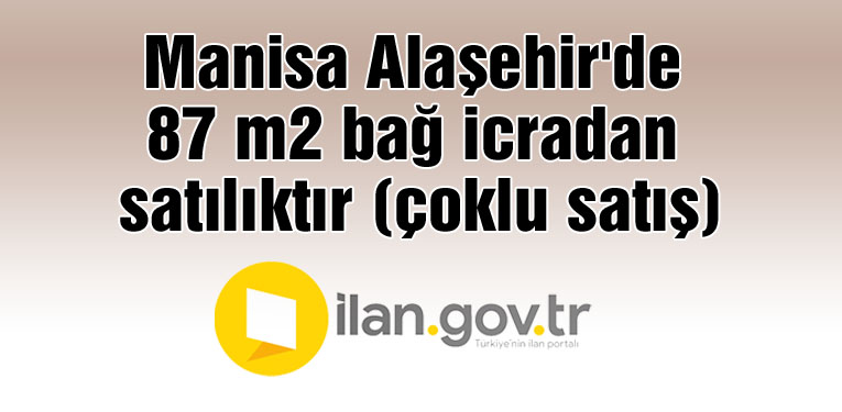 Manisa Alaşehir'de 87 m2 bağ icradan satılıktır (çoklu satış)