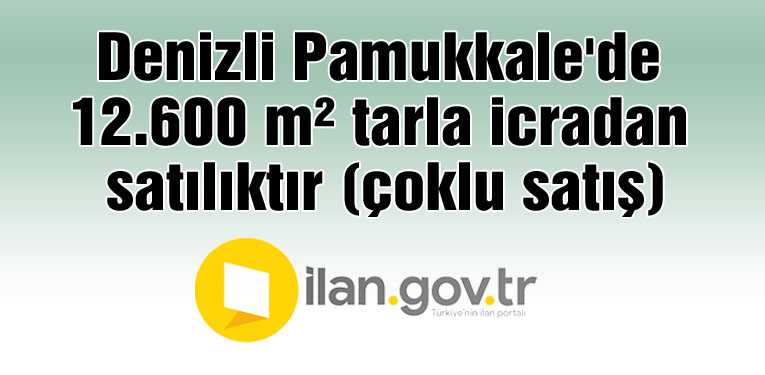 Denizli Pamukkale'de 12.600 m² tarla icradan satılıktır (çoklu satış)